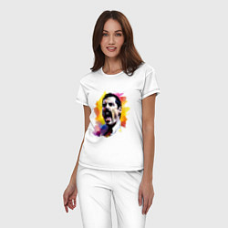 Пижама хлопковая женская Фредди Меркьюри поет, цвет: белый — фото 2