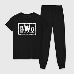 Пижама хлопковая женская New World Order, цвет: черный