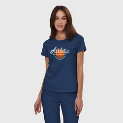 Пижама хлопковая женская Athletic basketball, цвет: тёмно-синий — фото 2