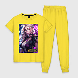 Пижама хлопковая женская League of Legends Kaisa Kda, цвет: желтый
