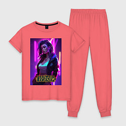 Пижама хлопковая женская League of Legends Kaisa Kda, цвет: коралловый