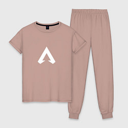 Пижама хлопковая женская Logo apex, цвет: пыльно-розовый