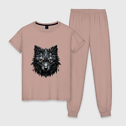 Пижама хлопковая женская Графитовый волк, цвет: пыльно-розовый