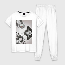 Пижама хлопковая женская Бездомный бог Хиёри Ики, цвет: белый