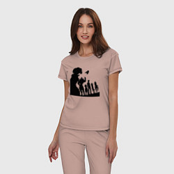 Пижама хлопковая женская Команда Семь смертных грехов, цвет: пыльно-розовый — фото 2