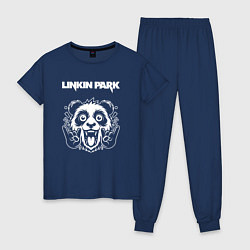 Пижама хлопковая женская Linkin Park rock panda, цвет: тёмно-синий