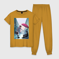 Пижама хлопковая женская Хиёри Ики Ято, цвет: горчичный