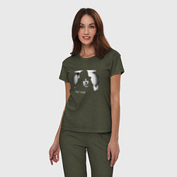 Пижама хлопковая женская Deepche Mode - Gahan like bolan, цвет: меланж-хаки — фото 2