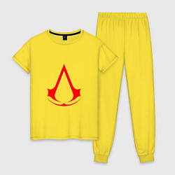 Пижама хлопковая женская Red logo of assassins, цвет: желтый