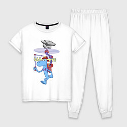 Пижама хлопковая женская Lumpy helicopter лось, цвет: белый