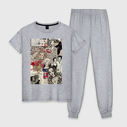 Пижама хлопковая женская Нана Осаки коллаж, цвет: меланж