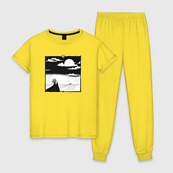 Пижама хлопковая женская Свирепая дикая душа, цвет: желтый