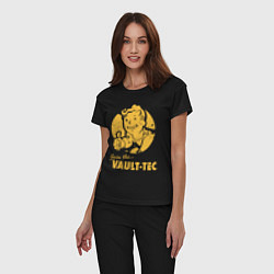 Пижама хлопковая женская Vault boy like print, цвет: черный — фото 2