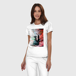 Пижама хлопковая женская Магическая битва Сукуна Рёмэн король проклятий, цвет: белый — фото 2