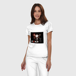 Пижама хлопковая женская Игра Fear главные герои, цвет: белый — фото 2