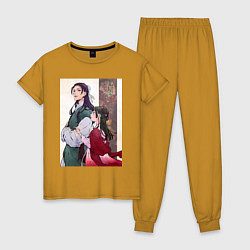 Пижама хлопковая женская Монолог фармацевта Маомао Жэньши служащий при импе, цвет: горчичный
