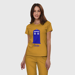 Пижама хлопковая женская Tardis - London, цвет: горчичный — фото 2