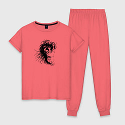 Пижама хлопковая женская Тёмная душа девочки, цвет: коралловый