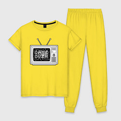 Пижама хлопковая женская Game over television, цвет: желтый