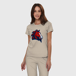 Пижама хлопковая женская Красный конь, цвет: миндальный — фото 2