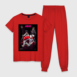 Пижама хлопковая женская Нана Осаки группа, цвет: красный