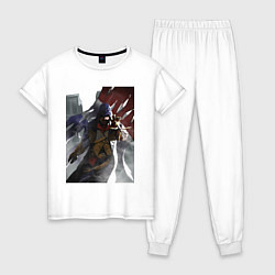 Пижама хлопковая женская Мужская футболка Assassins Creed Unity, цвет: белый