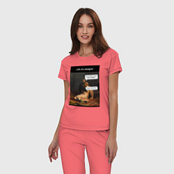 Пижама хлопковая женская Дизайнер, цвет: коралловый — фото 2