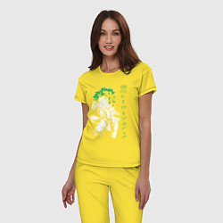 Пижама хлопковая женская Моя геройская академия Изуку Мидория Деку, цвет: желтый — фото 2
