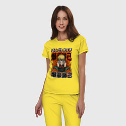 Пижама хлопковая женская Моя геройская академия Каччан, цвет: желтый — фото 2