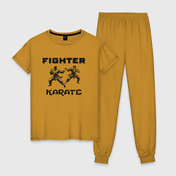 Пижама хлопковая женская Fighters karate, цвет: горчичный