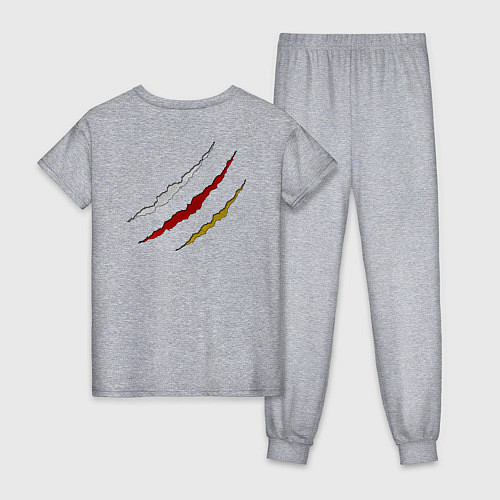 Женская пижама Герб Осетии на порванной ткани / Меланж – фото 2