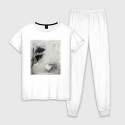 Пижама хлопковая женская Graphic Abstract, цвет: белый