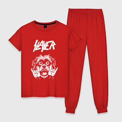 Пижама хлопковая женская Slayer rock dog, цвет: красный