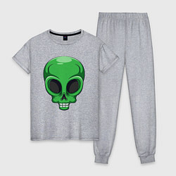 Пижама хлопковая женская Green skeletor, цвет: меланж