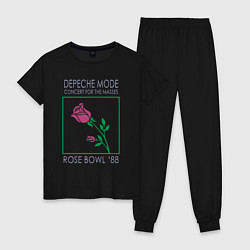 Пижама хлопковая женская Depeche Mode - Rose Bowl 88, цвет: черный