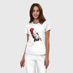 Пижама хлопковая женская Ванпанчмен Сайтама удар, цвет: белый — фото 2