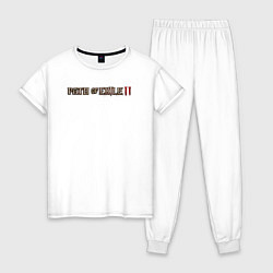 Пижама хлопковая женская Path of exile 2 logotype, цвет: белый