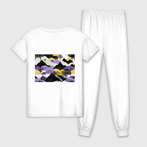 Женская пижама Япония горы / Белый – фото 2