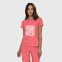 Пижама хлопковая женская Slipknot - people shit, цвет: коралловый — фото 2