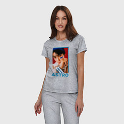 Пижама хлопковая женская Astro Ли Дон Мин, цвет: меланж — фото 2