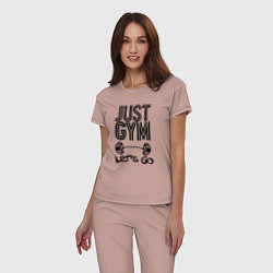 Пижама хлопковая женская Just gym, цвет: пыльно-розовый — фото 2
