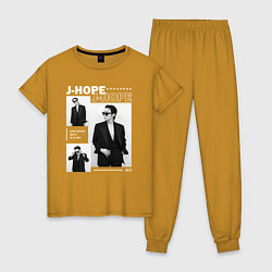 Пижама хлопковая женская J-hope hosok bts, цвет: горчичный