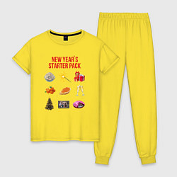 Пижама хлопковая женская Starter pack, цвет: желтый