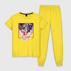 Пижама хлопковая женская Химеко, цвет: желтый