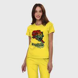 Пижама хлопковая женская Грифон killswitch engage, цвет: желтый — фото 2