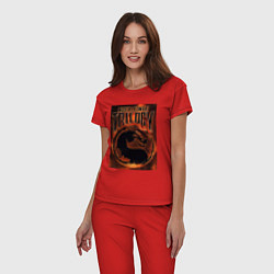 Пижама хлопковая женская Mortal kombat trilogy, цвет: красный — фото 2