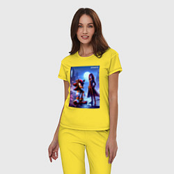 Пижама хлопковая женская Shadow and Shadow-Maria, цвет: желтый — фото 2