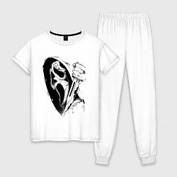 Пижама хлопковая женская Крик - Гоуст фейс, цвет: белый