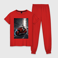 Женская пижама Shiroko лиса на футуристичном мотоцикле