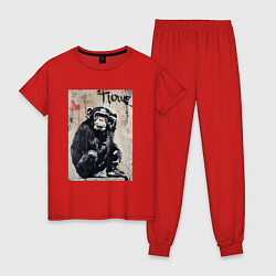 Пижама хлопковая женская Style monkey, цвет: красный
